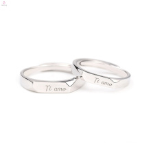 S925 Sterling Silver Couple Custom Engraved Ring